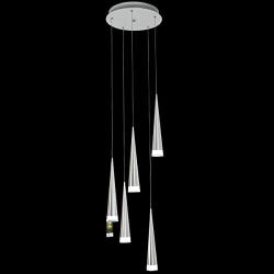 LightInTheBox Pendant Light Fixtures Ceiling Mount 5-Light Pendant Ceiling Fixture Modern Chrome Chandelier Raindrop Lamp Metal Acrylic Warm White for Living Room Dinning Room Bedroom (1PC)