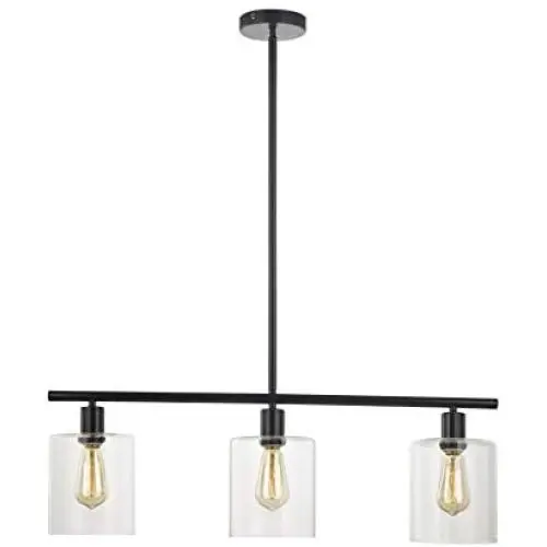 LeeZM Rustic Industrial Chandeliers Modern 3-Light Glass Shades Pendant Lighting Vintage Farmhouse Adjustable Wire Ceiling Light Hanging Lamp For Dining Rooms Bedrooms Living Room Kitchen Island Black LeeZM Rustic Industrial Chandeliers Modern 3-Light Glass Shades Pendant Lighting Vintage Farmhouse Adjustable Wire Ceiling Light Hanging Lamp For Dining Rooms Bedrooms Living Room Kitchen Island Black