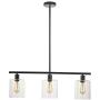 LeeZM Rustic Industrial Chandeliers Modern 3-Light Glass Shades Pendant Lighting Vintage Farmhouse Adjustable Wire Ceiling Light Hanging Lamp For Dining Rooms Bedrooms Living Room Kitchen Island Black