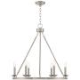 Myland Brushed Nickel Wagon Wheel Chandelier 27'' Wide Modern 6-Light Fixture for Dining Room House Foyer Kitchen Island Entryway Bedroom - Franklin Iron Works
