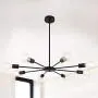 8 Lights Black Sputnik Chandeliers Vintage Ceiling Light Fixture Modern Dual-Purpose Pendant Lighting