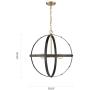 Ceiling Light Fixture Vintage Chandelie for Living Room Dining Room,Globe Pendant Lighting Metal Chandelier