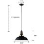 3PCS Barn Pendant Light, Metal Farmhouse Dome Pendant Lighting, Vintage Industrial Light Fixture for Kitchen Island, Dining Room and Bedroom, E26 Base, Brushed Matte Black (Bulb NOT Included)