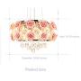 Romantic Ceramic Pink Rose Chandelier, Round Crystal Ceiling Lamp Lighting Fixture for Living Room, Bedroom, Dining Room Decoration, E14 Bulb Not Included