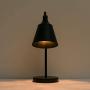 KRASTY Modern Industrial Metal Bedside Lamp Farmhouse Small Reading Lamp Mini Nightstand Black Table Lamp, Desk Lamp for Living Room Bedroom Office Kid Eye-Caring Study