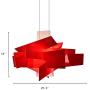 RUNNUP Modern Acrylic Pieces Stacked Irregular Pendant Light Fixture Creative LED Hanging Ceiling Lamp for Living Room Office Hotel Hallway Foyer Entry Way Romantic Deco,Red