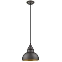 Farmhouse Mini Pendant Lighting for Kitchen Island with Oil Rubbed Bronze Metal Shade and Adjustable Cord, Industrial Ceiling Hanging Light for Bedroom, Living Room, Dining, Restaurant, Bar