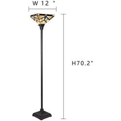 Tiffany Floor Lamp, Capulina Handcrafted Tiffany Style Torchiere Floor Lamp, Tiffany Style Floor Light, Stained Glass Floor Lamp, Floor Lamp Tiffany (Tall: 70 x W14.2 inches)