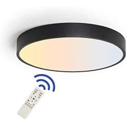 SviDau 12 Inch Dimmable Flush Mount Ceiling Light Fixture with Remote Control, 24W 3000K-6500K Color Changing LED Lamp for Bedroom Kitchen Hallway Porch Closet Room, Round