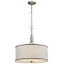 DANXU Modern 3-Light Kitchen Chandeliers Brushed Nickel Drum Shade Gauze Etamine Hanging Pendant Light