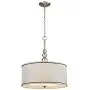 DANXU Modern 3-Light Kitchen Chandeliers Brushed Nickel Drum Shade Gauze Etamine Hanging Pendant Light