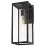 Bestshared Outdoor Wall Lantern, 15'' 1-Light Exterior Wall Sconce Light Fixtures,Wall Mounted Single Light, Black Wall Lamp with Clear Glass (1 Pack)