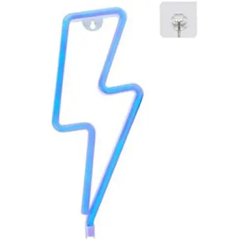 Blue LED Lightning Bolt neon Signs for Wall Decoration Battery and USB Operated Aesthetic Room Decor neon Sign neon Lights for Kids Room, Bar, Living Room, Christmas, Party, Wedding, Halloween