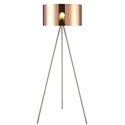 Ambiore Braga Tripod Floor Lamp - 61 inch Morden for Living Room Office - Nickel Tripod with Copper Acrylic Film Shade