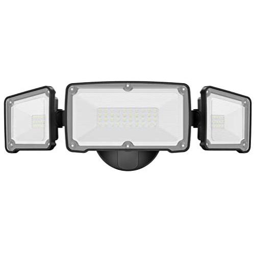 LEPOWER 3500LM LED Flood light Outdoor, Switch Controlled LED Security Light, 35W Super Bright Exterior Lights with 3 Adjustable Head, 5500K, Full Metal Design, IP65 Waterproof for Garage, Yard, Patio