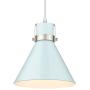 Zeyu Industrial Pendant Light, 1-Light Modern Hanging Lighting for Kitchen Dining Room, Blue and Brushed Nickel Finish， ZY26-M1L SF