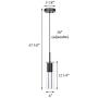 XiNBEi Lighting Pendant Lighting, Modern 1 Light Mini Hanging Kitchen Island Pendant Light with LED Bulb & Bubble Crystal Black Finish XB-P1110-MB