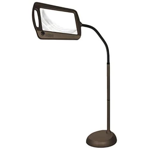 Daylight 24 402039-BRNZ Full Page 8 x 10 Inch LED Illuminated Floor, Bronze Magnifier Lamp