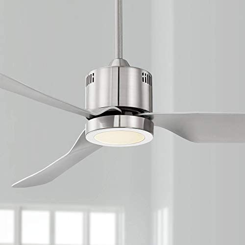 52'' Visionary Modern Ceiling Fan with Light LED Brushed Nickel Frosted for Living Room Kitchen Bedroom Family Dining - Casa Vieja 52'' Visionary Modern Ceiling Fan with Light LED Brushed Nickel Frosted for Living Room Kitchen Bedroom Family Dining - Casa Vieja