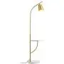 Hsyile Lighting KU300214 Creative Bedroom & Living Room Floor Lamp with a Table,Office and Reading Light - E26 Bulb - Brushed Antique Brass Finish