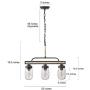 Mason Jar Lights, Farmhouse Chandelier in Rustic Faux Wood and Metal Finish, 22” Kitchen Light Fixtures for Dining Room, Living Room, Foyer