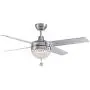 APBEAMLighting Crystal Ceiling Fan Light Modern Chrome Chandelier 4 Reversible Wood Blades with Remote Control LED for Dining Room Bedroom 48.8 Inches