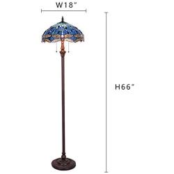 Tiffany Floor Lamp, Capulina Handcrafted Stained Glass Lamp, Beautiful Dragonfly Style Tiffany Pole Lamp, Stained Glass Floor Lamps, Stained Glass Floor Lamp (Tall: 66 x H18 inches)