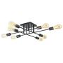 Lampundit Sputnik Chandelier 8 Lights Semi Flush Mount Ceiling Light Black Modern Industrial Style Lighting Fixture for Dining Room Living Room Kitchen Bedroom