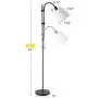 CO-Z Floor Task Lamp with Gooseneck Adjustable, Modern Standing Reading Lamps with White Fabric Shade, 64 Black Floor Lamp for Living Room Bedroom Reading Office Farmhouse Dorm. CO-Z Floor Task Lamp with Gooseneck Adjustable, Modern Standing Reading Lamps with White Fabric Shade, 64 Black Floor Lamp for Living Room Bedroom Reading Office Farmhouse Dorm.