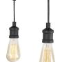 LOG BARN Kitchen Light Fixtures, Farmhouse Chandelier for Kitchen Island in Rustic Faux Wood with Black Wires, 5-Light Pendant Lighting for Dining Room