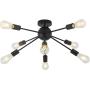 8-Light Black Sputnik Light Fixture, Semi Flush Mount Ceiling Light Fixture, Sputnik Chandelier, Modern Ceiling Light for Kitchen Living Room Dining Room Bedroom Hallway Foyer