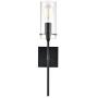 Effimero Black Wall Sconce Lighting - Bathroom Light Fixture - Modern Indoor Bedroom Wall Lights with Clear Glass Shades