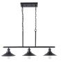 Wellmet 3 Lights Modern Pendant Lighting for Kitchen Island, Farmhouse Chandelier Dining Room Lighting Fixtures Hanging with Brushed Nickel Finish,Chandeliers Height Adjustable for Pool Table (Black)