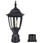 FUDESY Outdoor Post Light Pole Lantern Lighting Fixture with E26 Socket 3000K LED Edison Filament Bulb Included (Corded-Electric), Anti Corrosion Plastic Materials, Black, FDS2543B1