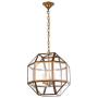 Foyer Lantern Pendant Lighting Fixture with Clear Glass, A1A9 3-Light Chandelier LED Hanging Ceiling Light for Farmhouse, Dining Room, Kitchen, Hallway, D16 H15 Max Chain 45 (Antique Brass)