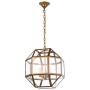 Foyer Lantern Pendant Lighting Fixture with Clear Glass, A1A9 3-Light Chandelier LED Hanging Ceiling Light for Farmhouse, Dining Room, Kitchen, Hallway, D16 H15 Max Chain 45 (Antique Brass)