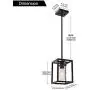 VINLUZ 1 Light Mini Classic Black Farmhouse Glass Pendant Lighting Metal Hanging Fixture with Clear Glass Shade for Entryway Dining Room Kitchen Foyer Corrider