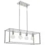 BONLICHT 4 Light Linear Chandeliers Chrome Modern Cage Kitchen Island Pendant Dining Room Light Fixture Hanging Farmhouse Ceiling Lamp for Bar Foyer Restaurant BONLICHT 4 Light Linear Chandeliers Chrome Modern Cage Kitchen Island Pendant Dining Room Light Fixture Hanging Farmhouse Ceiling Lamp for Bar Foyer Restaurant