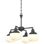 Westinghouse Lighting 6342000 Scholar Four-Light Indoor Convertible Chandelier/Semi-Flush Ceiling Fixture, Oil Rubbed Bronze Finish with White Opal Glass