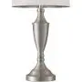 BOBOMOMO 25.25 Modern USB Table Lamp Set of 2 for Living Room Bedroom Bedside Lamps with Charging Port Fabric Drum Shade (Silver)