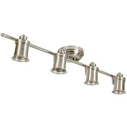 4 Light Track Lighting Wall and Ceiling Mount Fixture Kitchen and Dining Room, Brushed Nickel