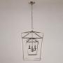 Decomust 17'' Lantern Pendant Light Industrial Vintage Lantern Iron Cage Hanging with 3-Light, Chandelier for Traditional Dining Room Bar Cafe (Chrome)