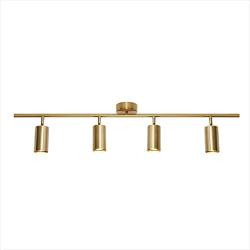 Modo Lighting Gold Track Lighting 4 Light Adjustable Flush Mount Ceiling Lighting Industrial Spotlights Lights Fixtures for Living Room Bedroom Kitchen Hallway(39.3”/100cm)