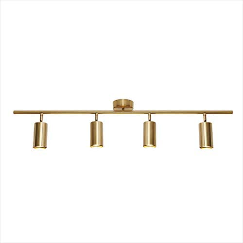 Modo Lighting Gold Track Lighting 4 Light Adjustable Flush Mount Ceiling Lighting Industrial Spotlights Lights Fixtures for Living Room Bedroom Kitchen Hallway(39.3”/100cm)