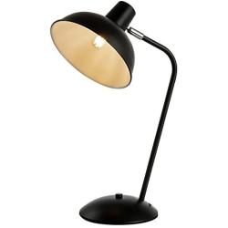 KRASTY Modern Industrial Adjustable Metal Bedside Lamp Farmhouse Living Room Bedroom Office Nightstand Black Table Lamp, Desk Lamp for Kid Eye-Caring Study Reading