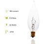 Sterl Lighting- Pack of 12 CA32 CFC Clear Flame Shaped Incandescent Chandelier Candle Light Bulb , 25 Watts , 120 Volts , E12 Candelabra Base , 2700K , 180 Lumen