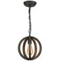 Farmhouse Chandelier Pendant Lighting Wooden Fixtures 9.8 Hanging Light for Kitchen Island, Hallway, Dining Room, Bedrooms, Handmade Spherical Cage 1 Light DOHOMER