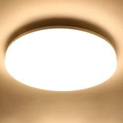 LE Flush Mount Ceiling Light Fixture Waterproof 24W LED Ceiling Light (2x100W Equivalent), 2400lm 13 Inch 3000K Warm White Ceiling Lamp for Bathroom, Kitchen, Bedroom, Porch, Hallway, Non Dimmable