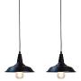 2 Pack Black Rustic Hanging Pendant Light Industrial Barn Ceiling Light Fixtures Kitchen Farmhouse Dining Room Warehouse Lighting