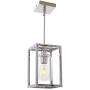 VINLUZ Pendant Lighting 1-Light Chrome Finished Square Modern Dining Room Lighting Fixture Hanging Ceiling with Clear Glass Shade Contemporary Mini Chandeliers Ceiling Lamp for Kitchen Island Hallway